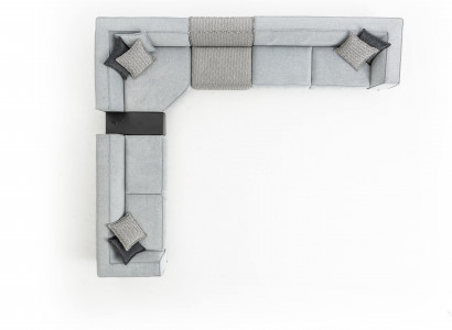 Corner sofa textile modern design upholstered sofa 430x375cm couch L-shape sofas